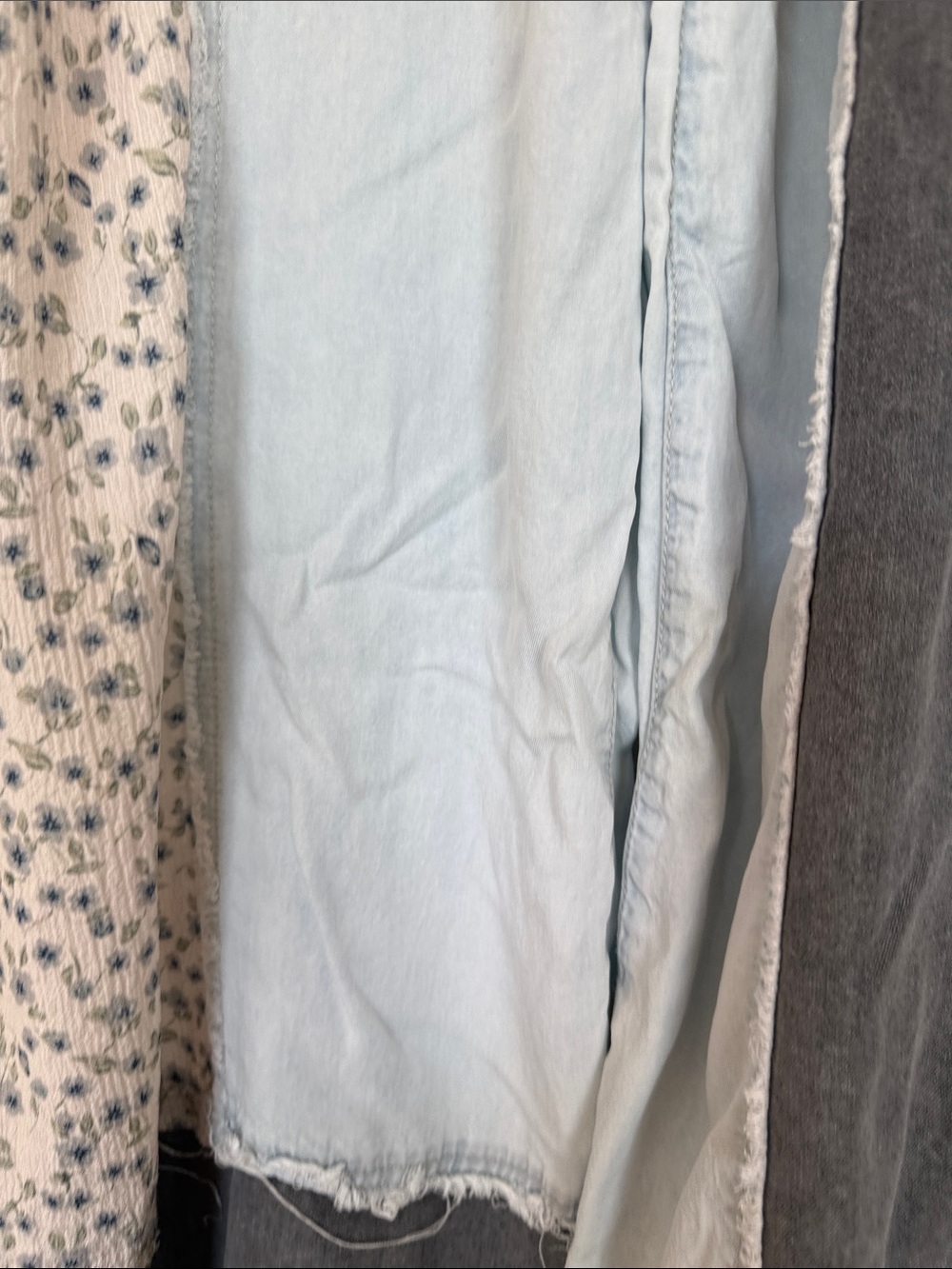 POL Patchwork Light Blue and Gray mixed fabrics Harem Pants - Picture 9 of 16